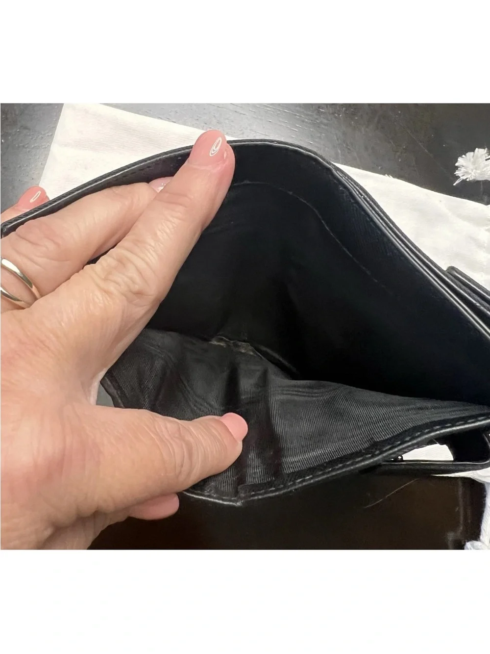 Prada Black Triangle Logo Fold Wallet